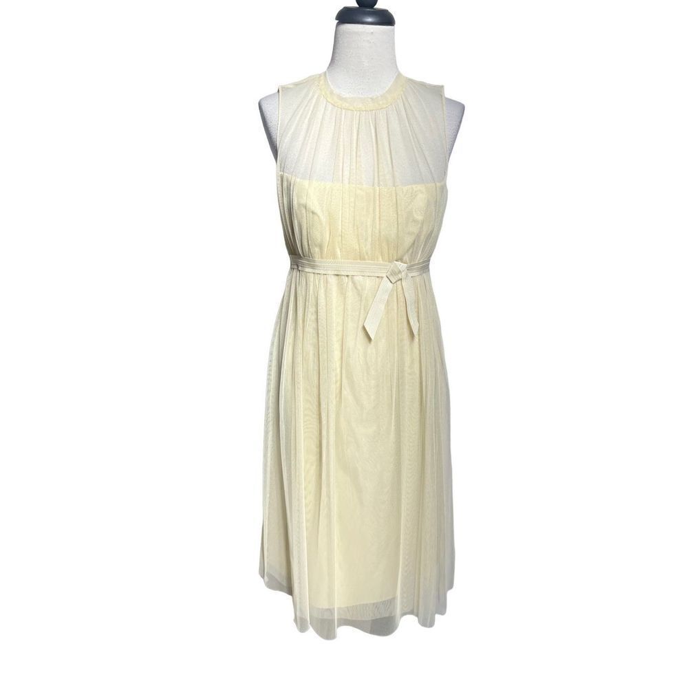 Vera Wang Maids Bridesmaid Cream Colored Sleeveless Tulle Dress Size 6